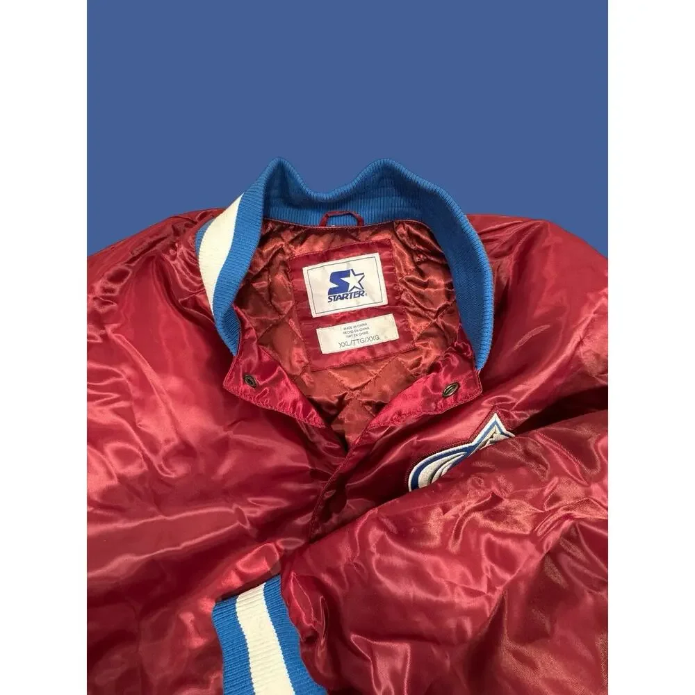 Starter NHL Colorado Avalanche Burgundy Satin Bomber Jacket Men’s XXL
